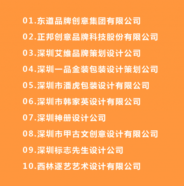 中國(guó)深圳包裝設(shè)計(jì)公司排名前十強(qiáng)名單有哪些？